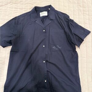 Les Deux Lightweight Poplin Navy Shirt